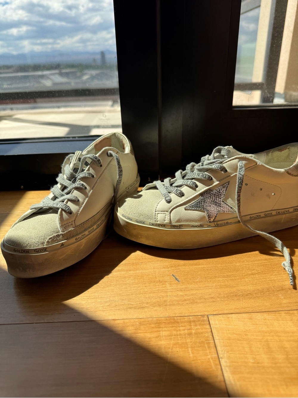 Golden Goose Off-White Low-Top Star Sneakers